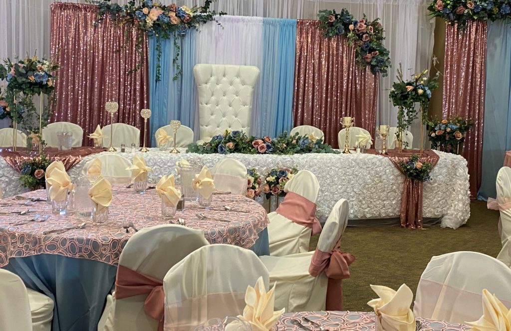 Tables set for wedding event in Twin Falls, ID